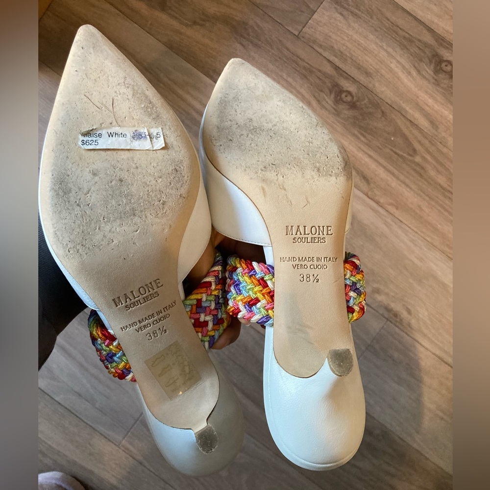 Malone Souliers White and Multicolor Heels - Picture 4 of 4